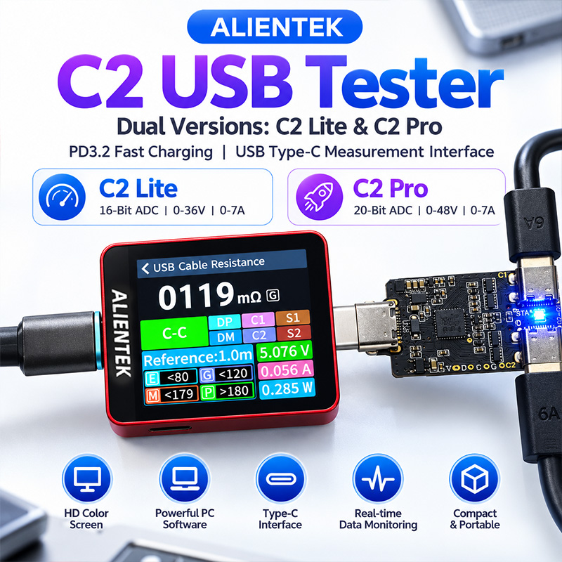 Logic Analyzer Usb - ALIENTEK C2 Testador de Tela Colorida